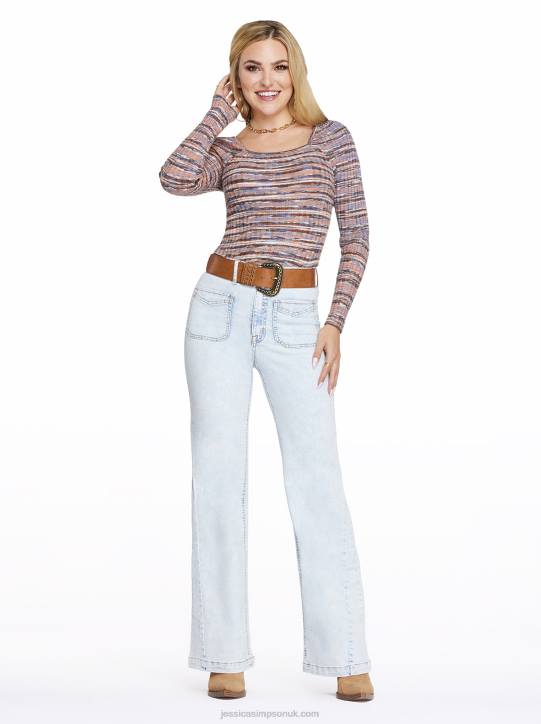 Tease High Rise Wide Leg Jeans in Rainy DayJessica Simpson 6JRJ466