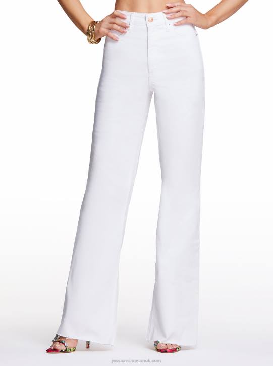 Tease High Rise Wide Leg Jeans in WhiteJessica Simpson 6JRJ473
