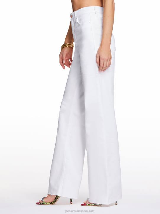 Tease High Rise Wide Leg Jeans in WhiteJessica Simpson 6JRJ473