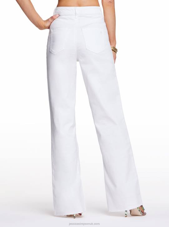 Tease High Rise Wide Leg Jeans in WhiteJessica Simpson 6JRJ473