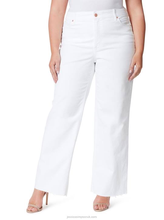 Tease High Rise Wide Leg Jeans in WhiteJessica Simpson 6JRJ473