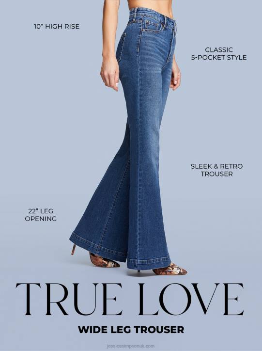 True Love Wide Leg Trouser Jeans in SiaJessica Simpson 6JRJ430