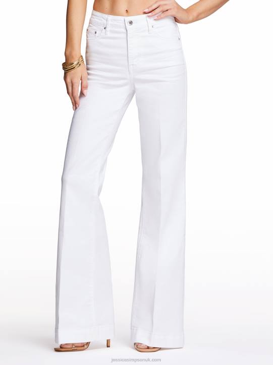 True Love Wide Leg Trouser Jeans in WhiteJessica Simpson 6JRJ435