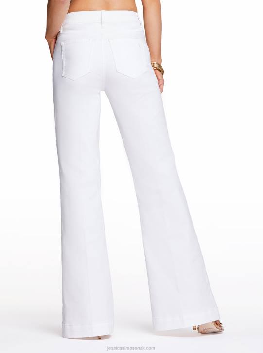 True Love Wide Leg Trouser Jeans in WhiteJessica Simpson 6JRJ435