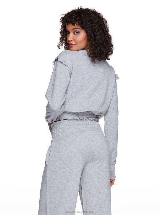 Eloise Ruffle Top in Light Heather GreyJessica Simpson 6JRJ670