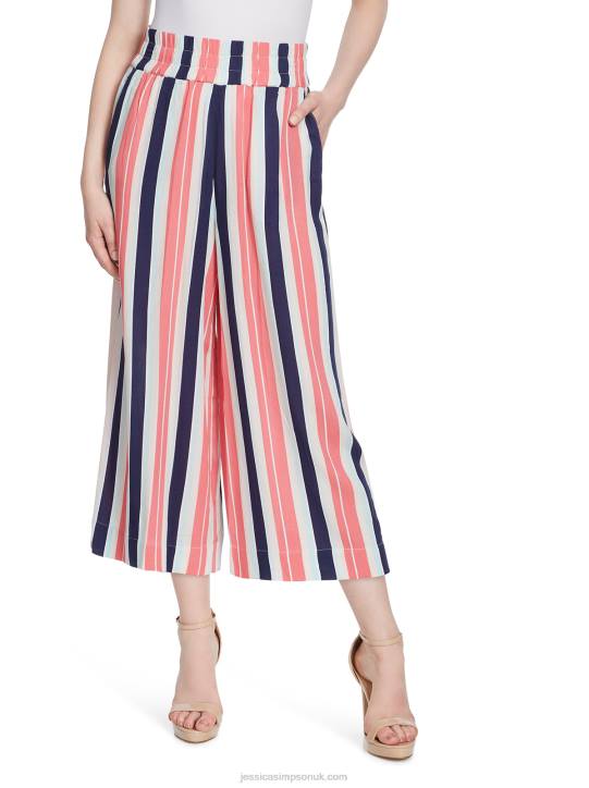 Rosalie Wide Leg Pant in Black Iris StripeJessica Simpson 6JRJ375