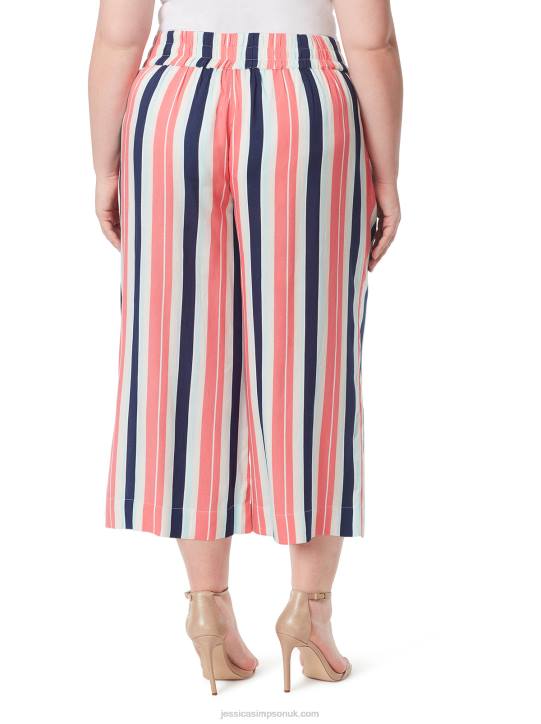Rosalie Wide Leg Pant in Black Iris StripeJessica Simpson 6JRJ375