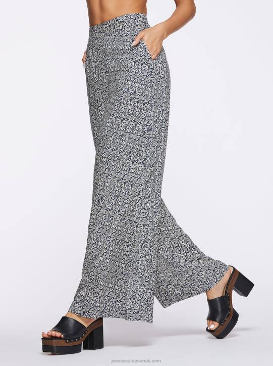 Shaye Pant in Wavy Jasmines Dress BluesJessica Simpson 6JRJ353