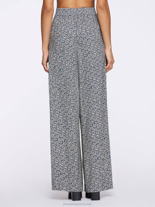 Shaye Pant in Wavy Jasmines Dress BluesJessica Simpson 6JRJ353