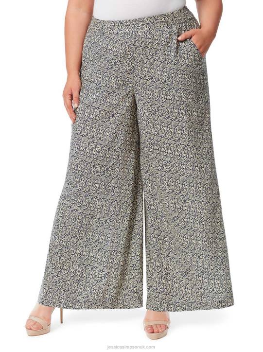 Shaye Pant in Wavy Jasmines Dress BluesJessica Simpson 6JRJ353