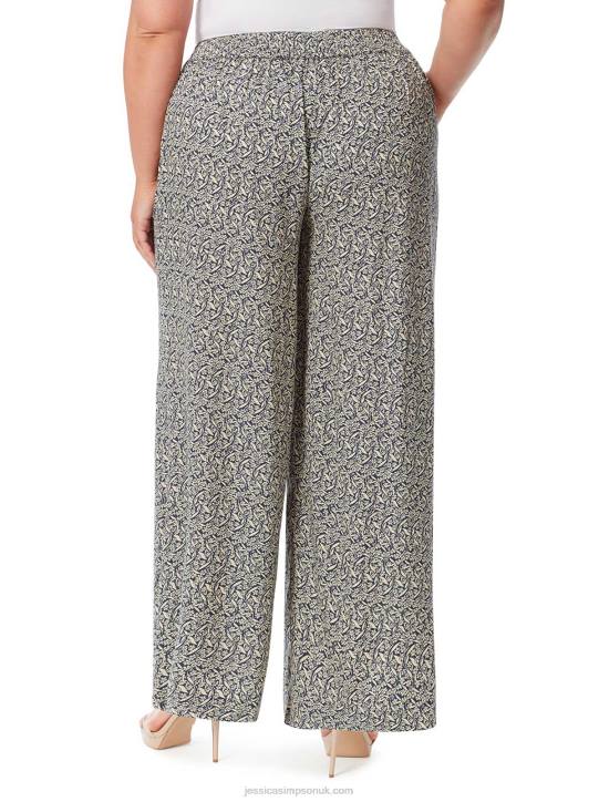 Shaye Pant in Wavy Jasmines Dress BluesJessica Simpson 6JRJ353