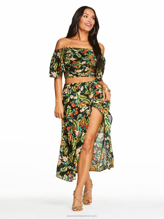 Irina Skirt in Island Wildflower BlackJessica Simpson 6JRJ394