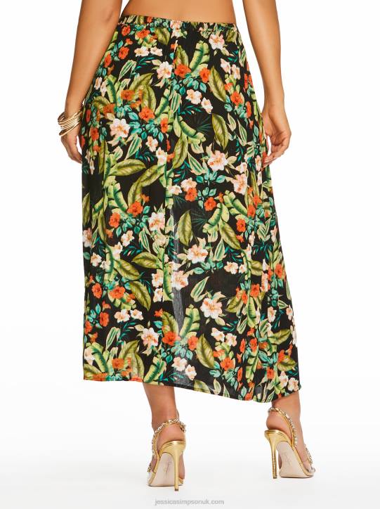 Irina Skirt in Island Wildflower BlackJessica Simpson 6JRJ394