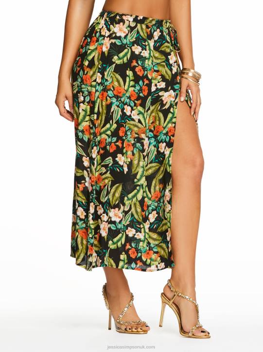 Irina Skirt in Island Wildflower BlackJessica Simpson 6JRJ394