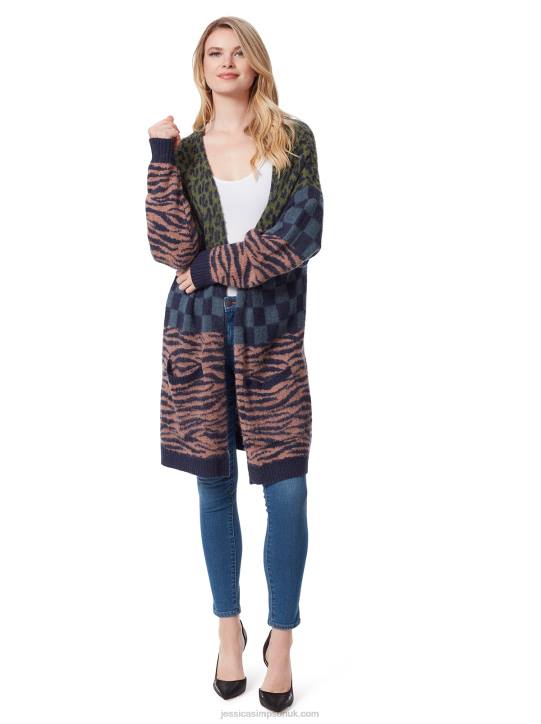 Blaise Cardigan in Checkered Cheetah Black IrisJessica Simpson 6JRJ585