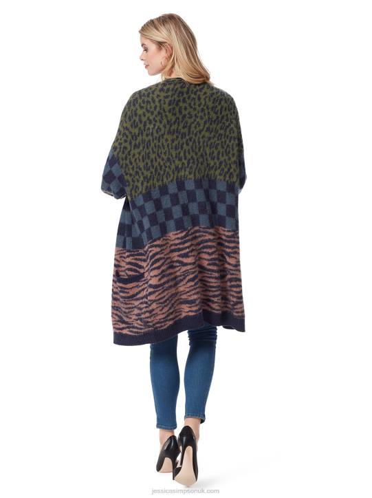 Blaise Cardigan in Checkered Cheetah Black IrisJessica Simpson 6JRJ585