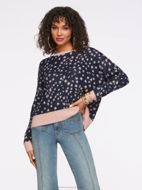 Kenna Sweater in Brushed SpotsJessica Simpson 6JRJ569