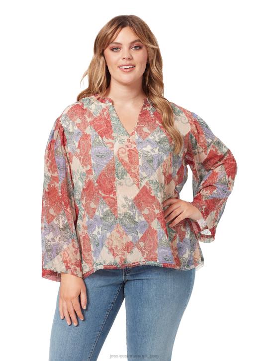 Jenna Top in Paisley PatchJessica Simpson 6JRJ1126