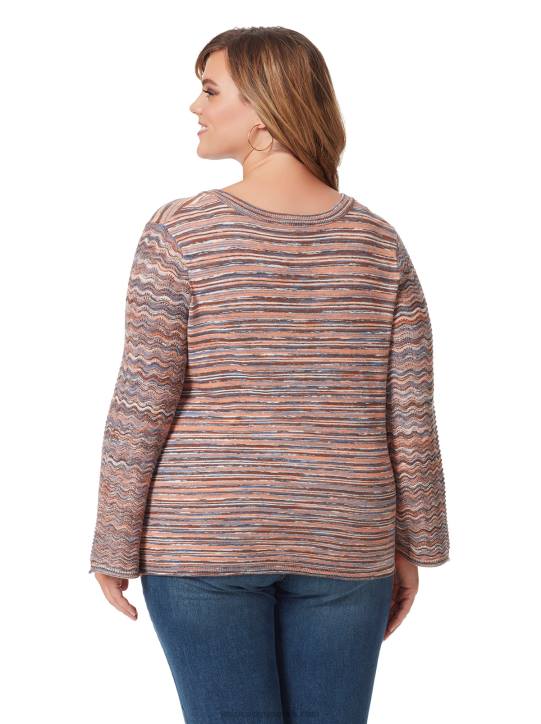 Marietta Top in Mocha Mousse Multi StripeJessica Simpson 6JRJ749