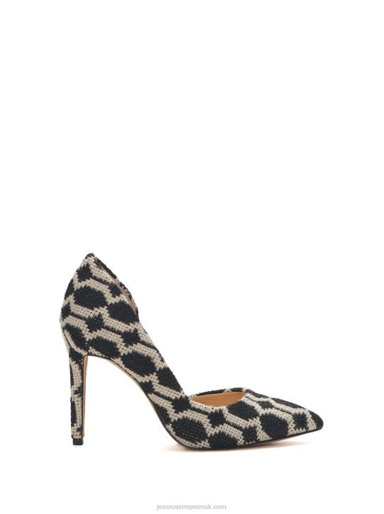 Prizma D'Orsay Pump in Black and White TapestryJessica Simpson 6JRJ262