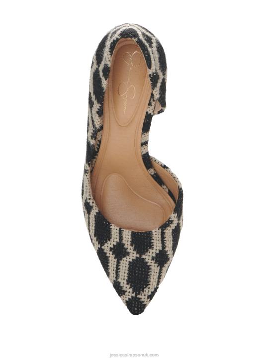Prizma D'Orsay Pump in Black and White TapestryJessica Simpson 6JRJ262