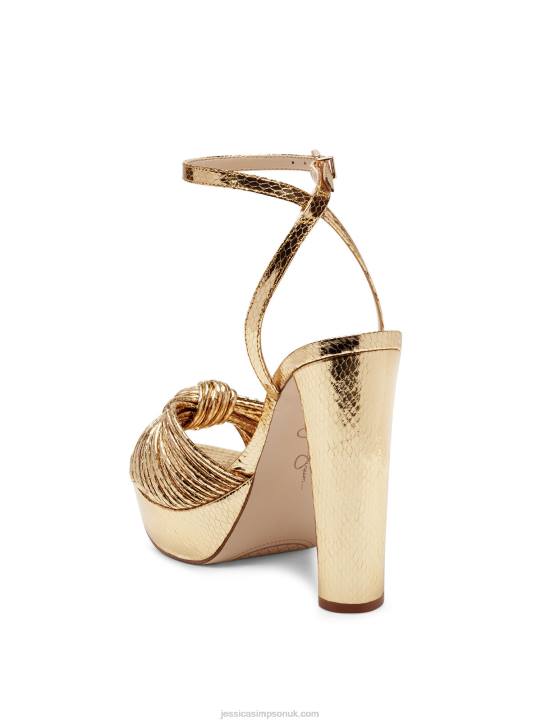 Immie Platform Sandal in Gold SnakeJessica Simpson 6JRJ27