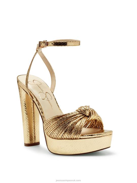 Immie Platform Sandal in Gold SnakeJessica Simpson 6JRJ27