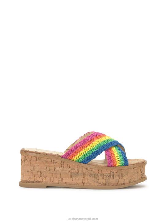 Ediza Platform Slide in Rainbow StripedJessica Simpson 6JRJ164