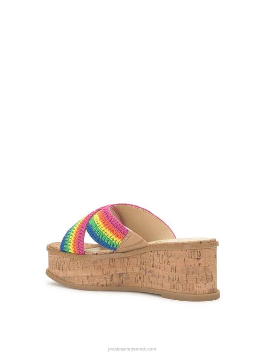 Ediza Platform Slide in Rainbow StripedJessica Simpson 6JRJ164
