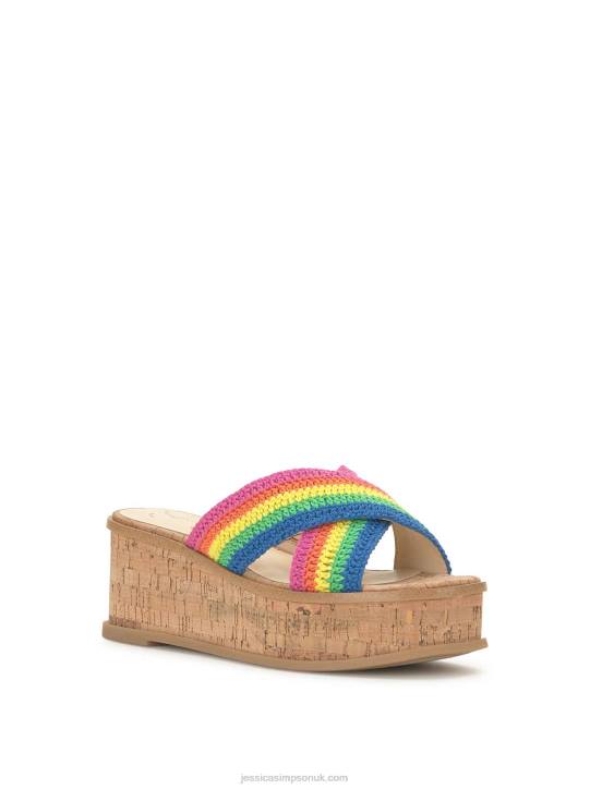 Ediza Platform Slide in Rainbow StripedJessica Simpson 6JRJ164
