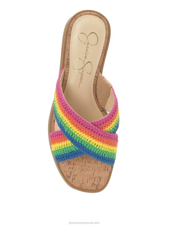 Ediza Platform Slide in Rainbow StripedJessica Simpson 6JRJ164