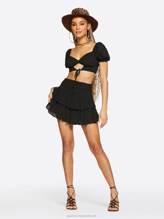 Basic Solids Puff Sleeve Top in BlackJessica Simpson 6JRJ619