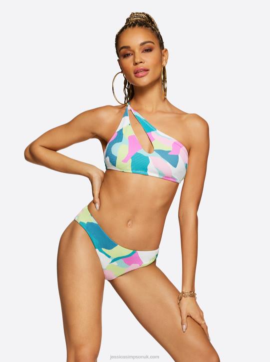 Peaks And Valley One Shoulder Top in White MultiJessica Simpson 6JRJ809