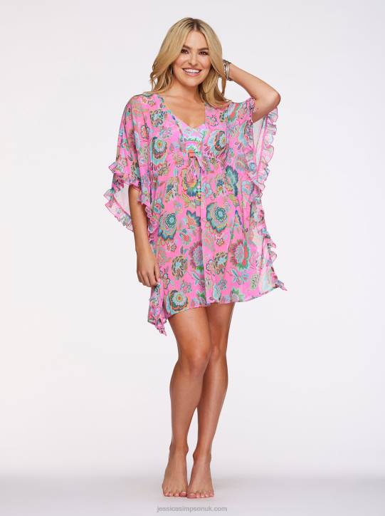 Rosies Frill Side Cover Up in Lip Gloss MultiJessica Simpson 6JRJ870