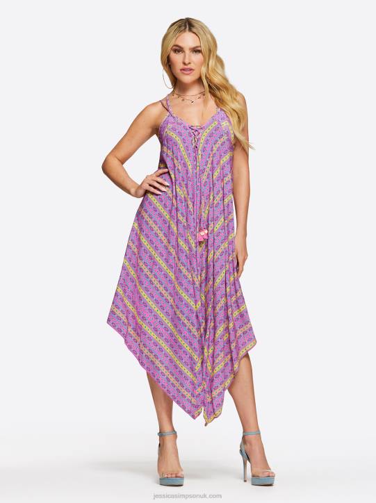 Shine Bright Lace Front Cover Up in Tulip MultiJessica Simpson 6JRJ823