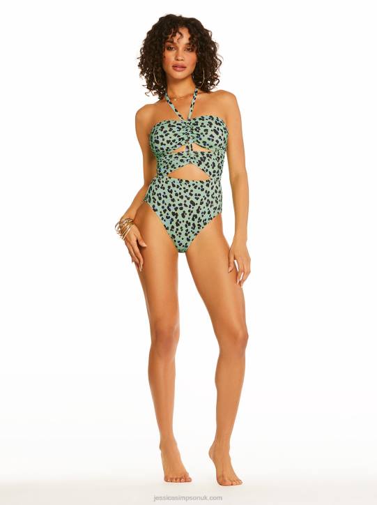 Wild Things Rouched Front One Piece in MintJessica Simpson 6JRJ861
