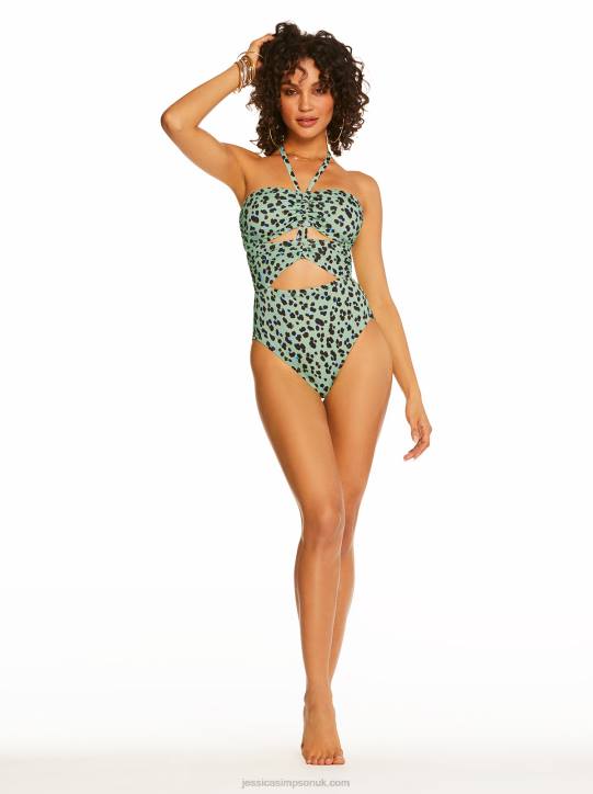 Wild Things Rouched Front One Piece in MintJessica Simpson 6JRJ861